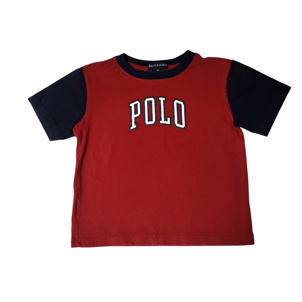 Polo Ralph Lauren Graphic T Shirt Boys 4T Red White Blue Short Sleeve